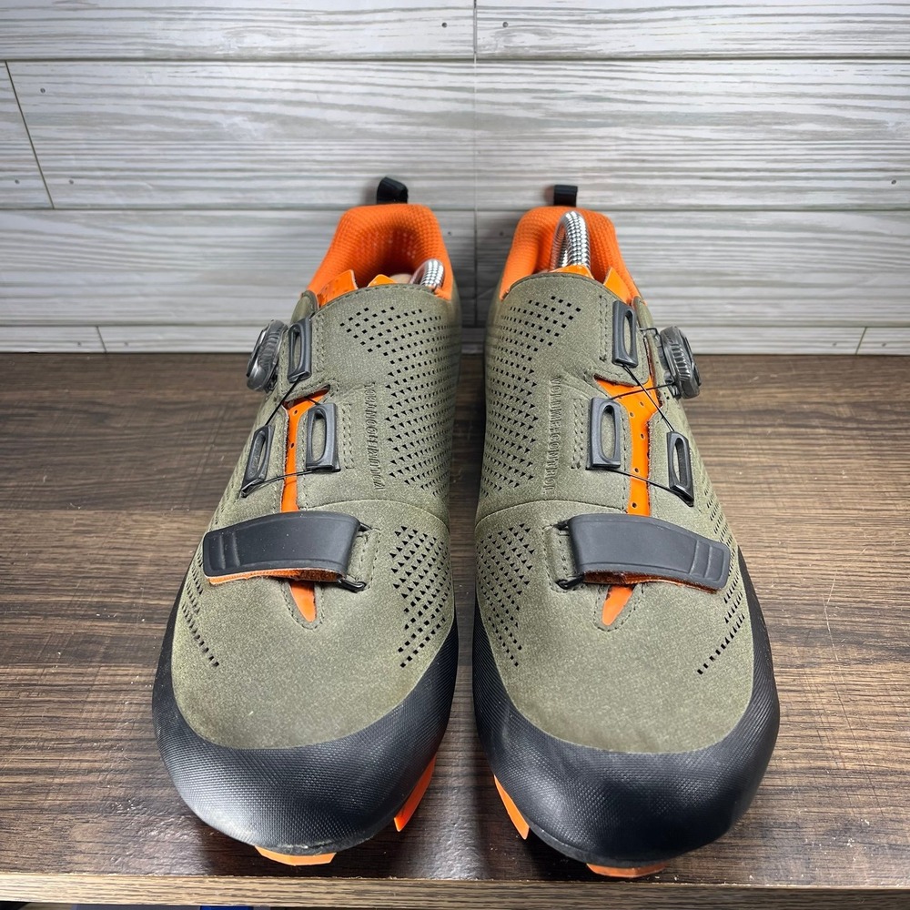 Fizik X5 Terra Suede Mountain Bike Men's Green Orange Cycling Shoes - M 11.5 - Picture 6 of 10